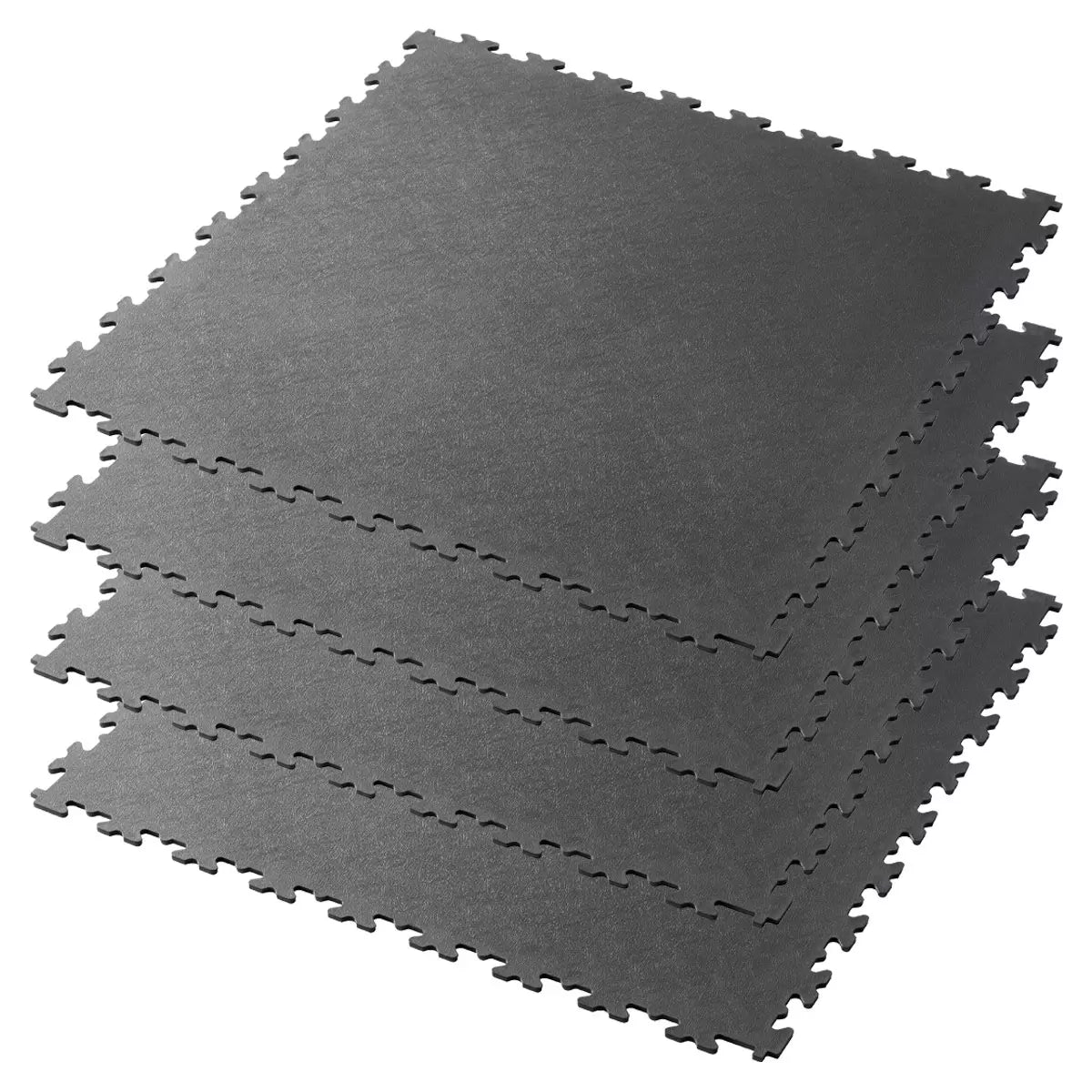 Garage Floor Tiles 5mm X500 4 Pack 0.98m² Klikflor Black Graphite Interlocking