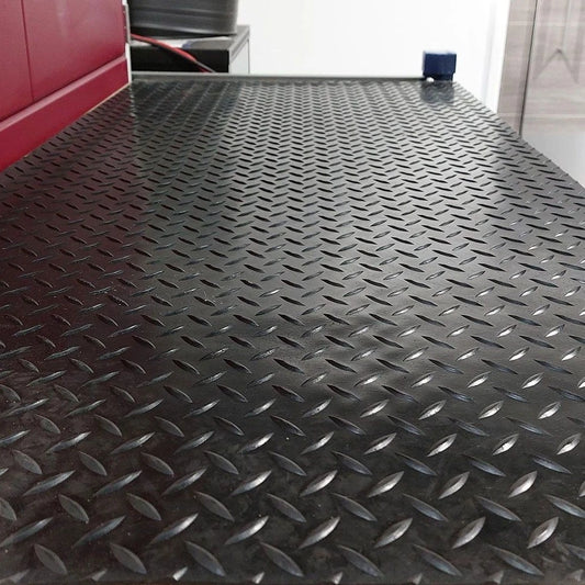 Garage & Workshop Rubber Checker Plate Matting 3mm 1.2m x 10m / per m Anti-Slip