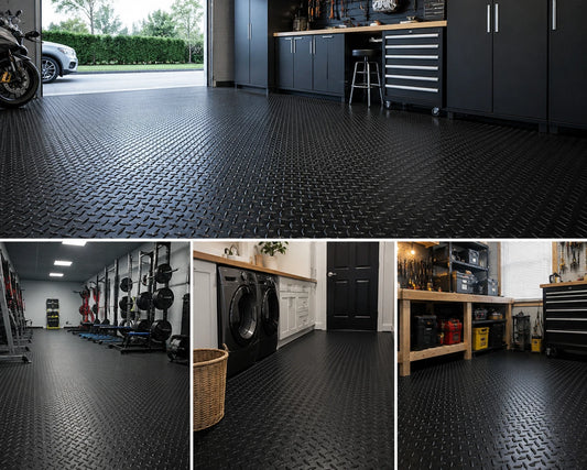 Heavy Duty Rubber Matting Flooring Non Slip Diamond Checker Garage Gym Workshop
