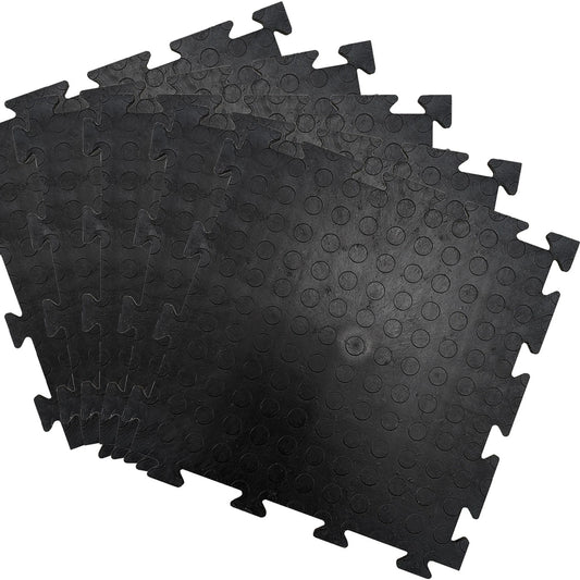Coinect Garage Floor Tiles - 6.63m² 30 Pack Heavy Duty Interlocking PVC Black