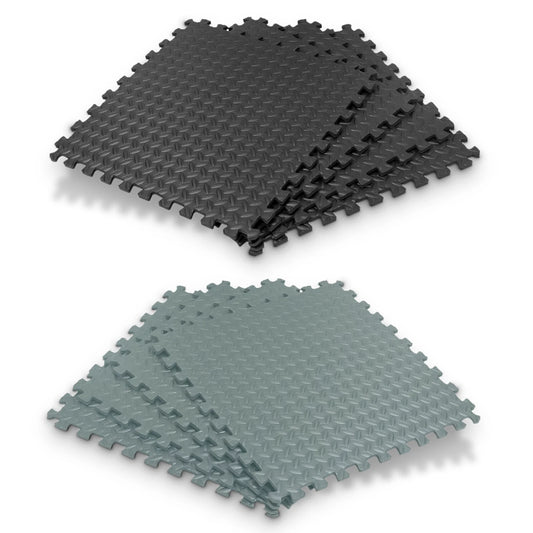 Interlocking EVA Foam Puzzle Mats Rubber Tiles Gym Yoga Home Flooring Black Grey