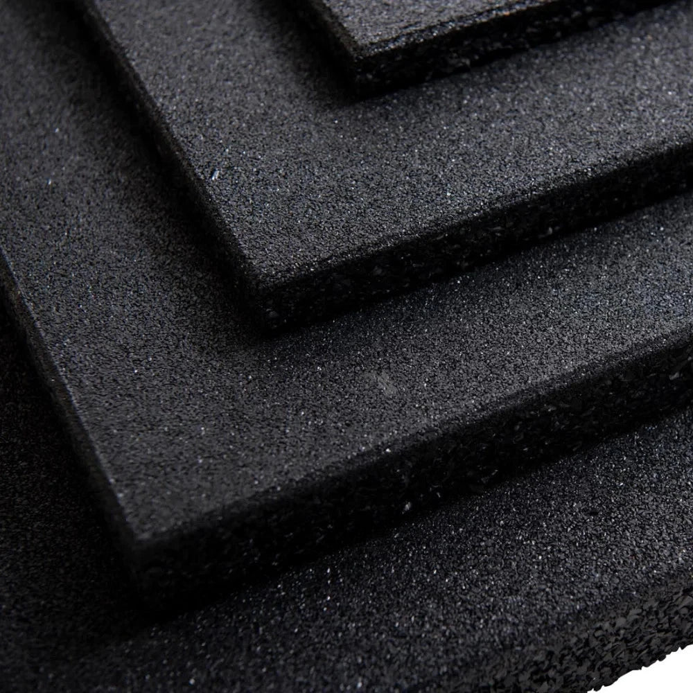 Rubber Gym Floor Mat Tiles Flooring Heavy Duty 15mm Thick Black Weight lifting
