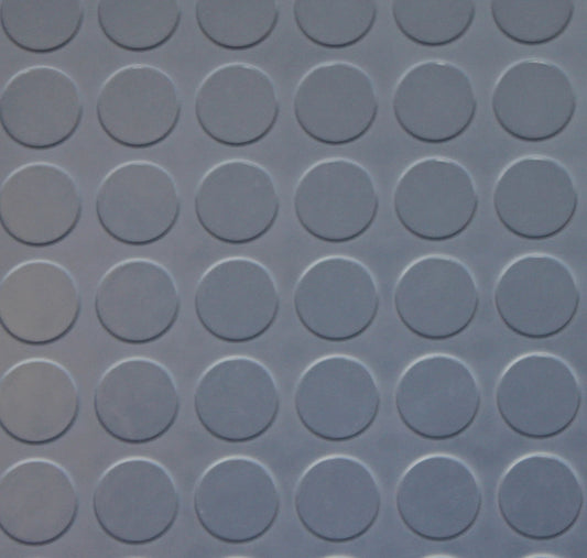 Round Stud Rubber Floor Tiles Cobalt Blue 50cm x 50cm 5mm Thick Heavy Duty