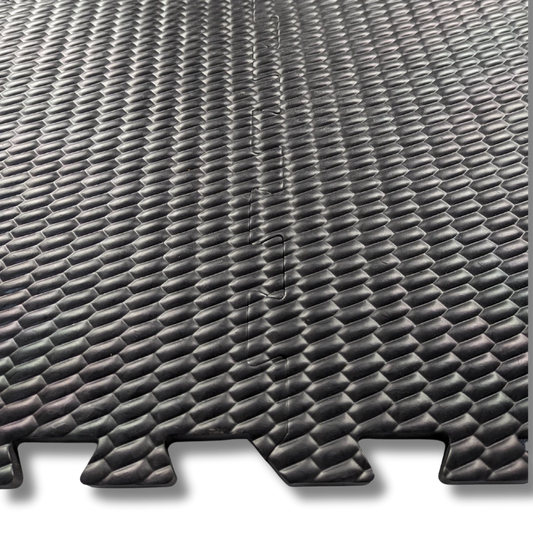 Horse Stable Floor Mats Interlocking EVA Non-Slip Rubber - 6 Piece Jigsaw Design