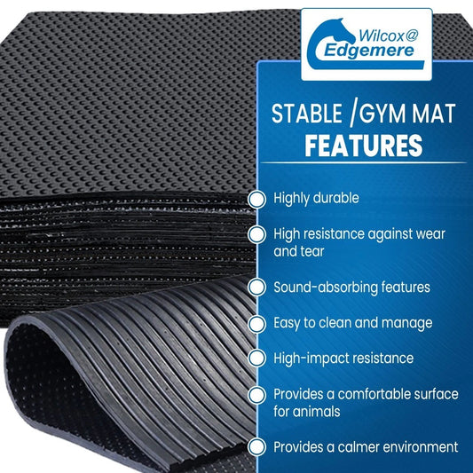 Equimed 6ft x 4ft 18mm Heavy Duty Rubber Mat - Stable, Gym, Garage, Wash Bay
