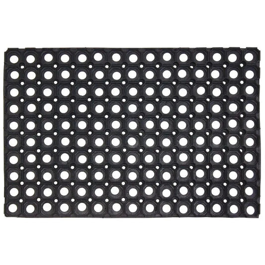 JVL Rondo Rubber Ring Door Mat 40x60cm Heavy Duty Outdoor Non-Slip Scraper