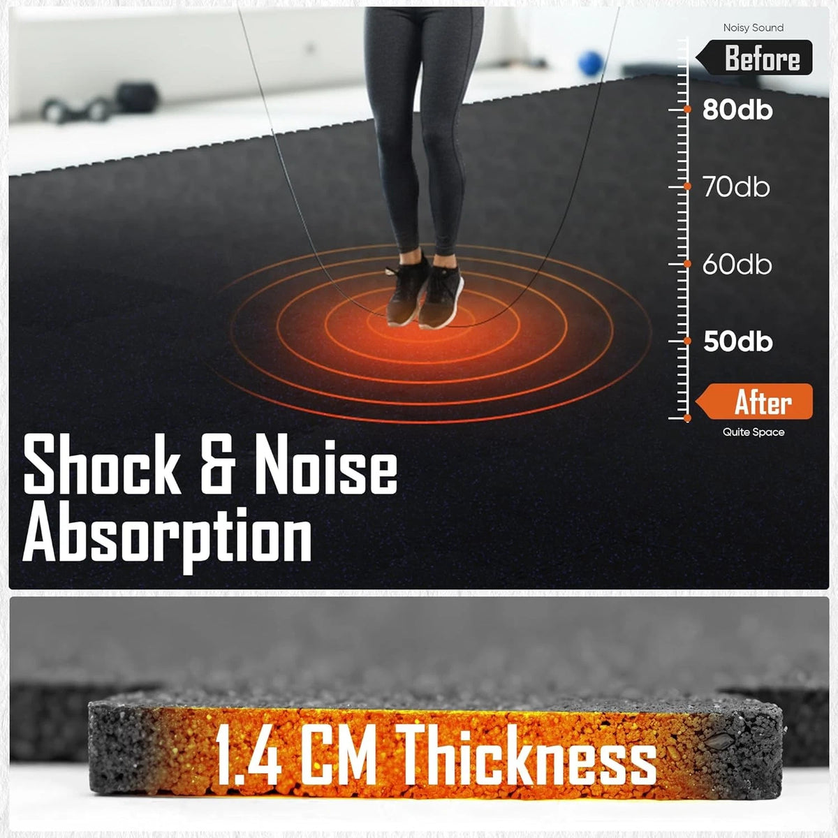 Rubber Top EVA Foam Gym Flooring Tiles Interlocking Mats Home Gym Floor Cover