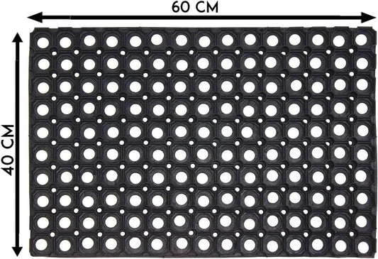 Large Rubber Hollow Anti-Slip Door Mat – Lightweight for Outdoor Safety 40 x ...