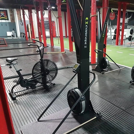 Pro Heavy Duty Large Rubber Gym Black Grooved Mat Commercial Flooring 17mm