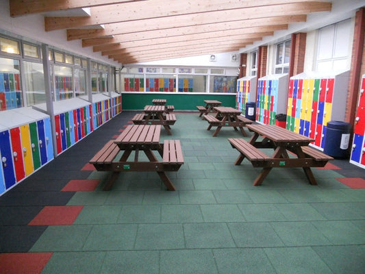Green Rubber Tiles 1 SQM - Playground - Euro Manufactured - Gymnasium - Garden
