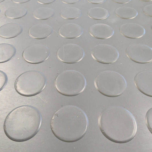 Grey Rubber Flooring Matting Roll - 3mm Thick - Coin Pattern