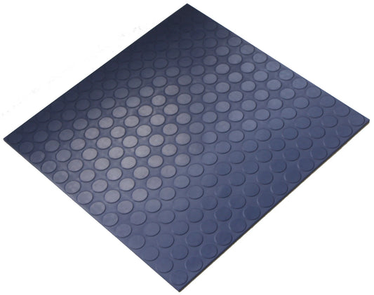 Round Stud Rubber Floor Tiles Cobalt Blue 50cm x 50cm 5mm Thick Heavy Duty