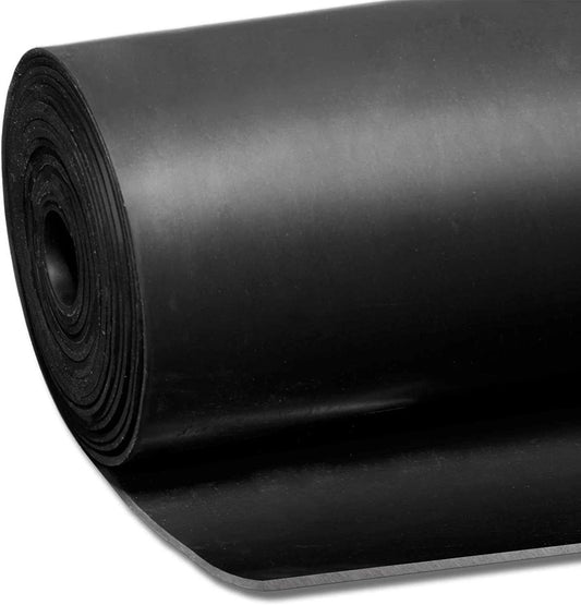 Smooth Black Rubber Floor Matting Roll 4mm Thick 1m x 1m 1 SQM