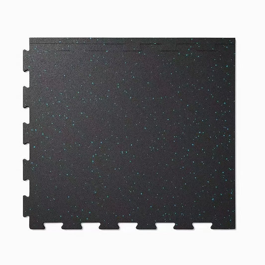 100% Rubber Gym Mat Floor Tiles | Heavy Duty 10mm Thick Interlocking Black
