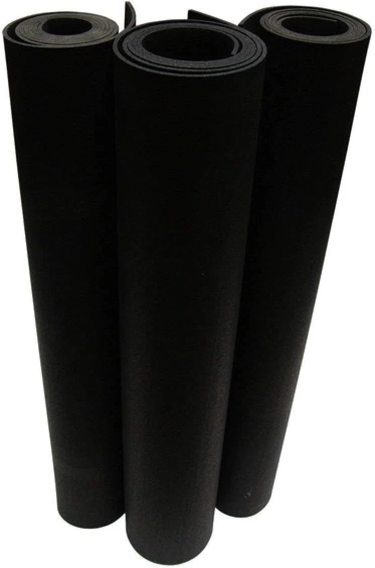 Smooth Black Rubber Floor Matting Roll 4mm Thick 1m x 1m 1 SQM