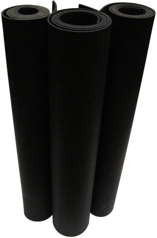 Smooth Black Rubber Floor Matting Roll 4mm Thick 1m x 1m 1 SQM