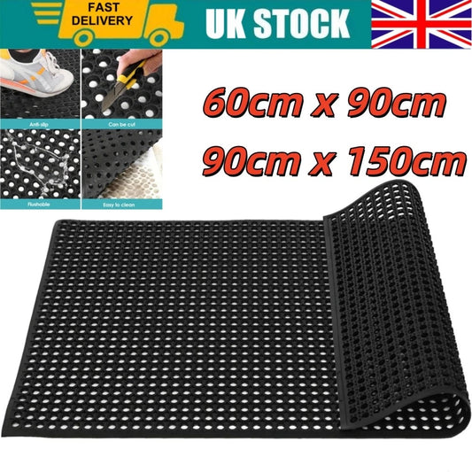 Rubber Door Entrance Mat Heavy Duty Non Slip Dirt Catcher Honeycomb Outdoor
