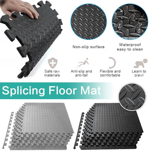 EXTRA THICK GYM FLOORING INTERLOCKING PUZZLE TILES FOR HOME GYM YOGA WORKOUT UK