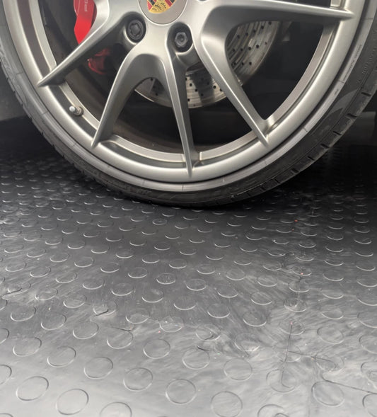 BLACK & GREY HEAVY DUTY 12MM PVC PENNY INTERLOCKING GARAGE FLOOR TILES GYM MATS