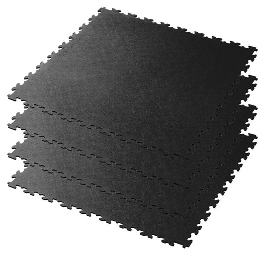 Garage Floor Tiles 5mm X500 4 Pack 0.98m² Klikflor Black Graphite Interlocking