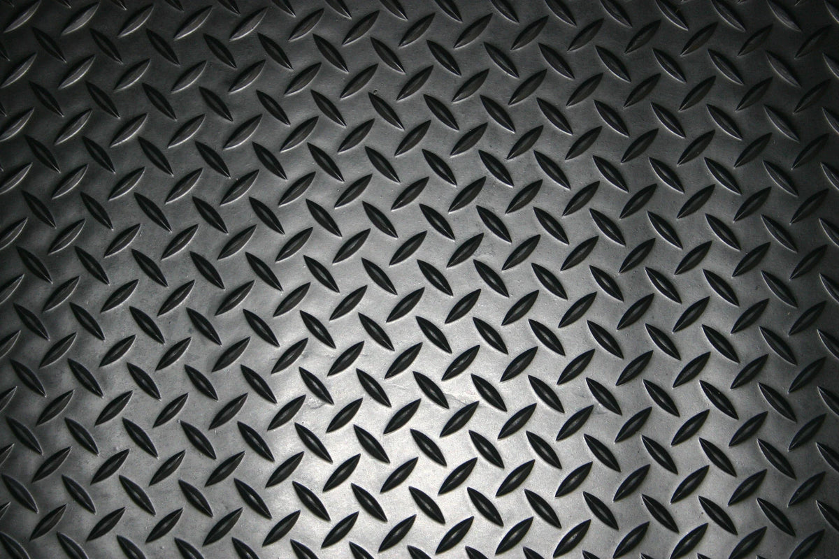 CHECKER PLATE 1 BAR/DIAMOND RUBBER GARAGE FLOORING MATTING VAR. WIDTHS 3MM THICK