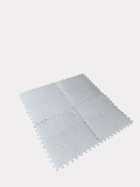 4-Pack Grey Floor Tiles for Home Gym Flooring