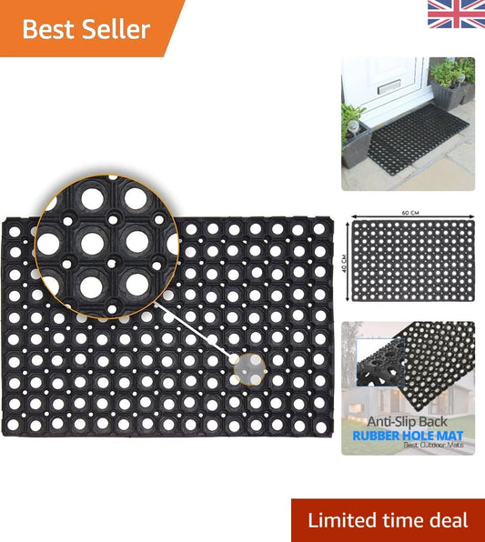 Large Rubber Hollow Anti-Slip Door Mat – Lightweight for Outdoor Safety 40 x ...