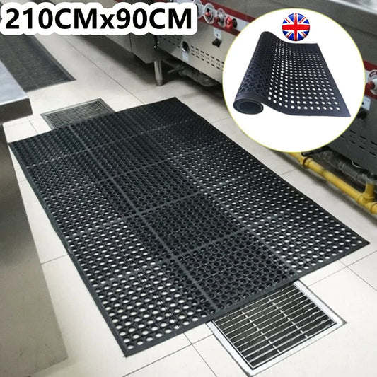 Large 2.1M Rubber Mats Anti-Fatigue Non-Slip Matting Entrance Safety Workplace