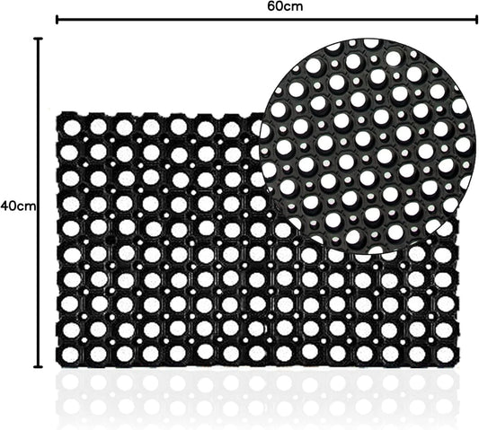 NAUSHA HOME Anti-Slip Outdoor Rubber Mat - Black 40x60cm for Children’s Safety