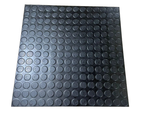 Black Indoor Top Quality HD Penny Coin Round Stud Rubber Floor Tile 50cm² 2.7mm