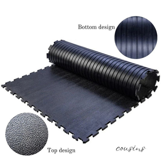 12mm Heavy Duty Rubber Mat 6x4ft Interlocking Gym Flooring Garage Stable Stall T