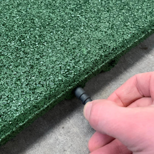 4x Green - Rubber Safety Playground Tiles Mats - Interlocking - 1m fall height