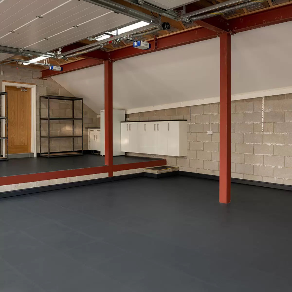 Garage Floor Tiles 5mm X500 4 Pack 0.98m² Klikflor Black Graphite Interlocking