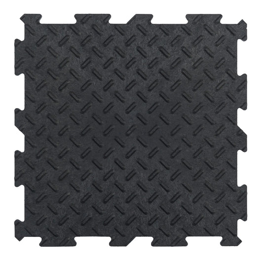 CHECKER Gym rubber garage workshop Home Gym Utility Floor Tiles Mats Pack of 10