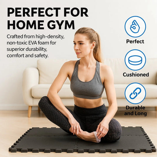 EXTRA THICK GYM FLOORING INTERLOCKING FLOOR MATS 60x60CM EVA MAT YOGA TILES