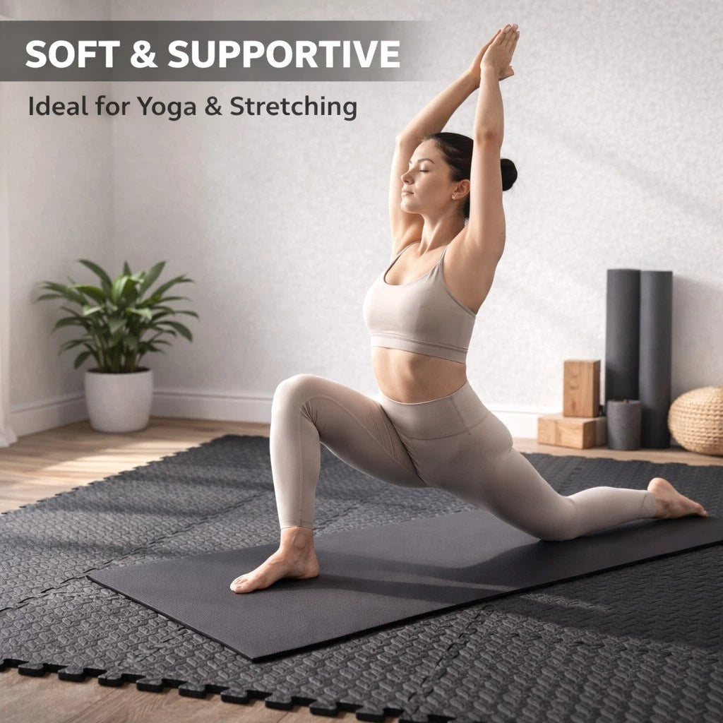 EVA Interlocking Soft Foam Floor Mats 60x60cm Gym Flooring Yoga Exercise Tiles
