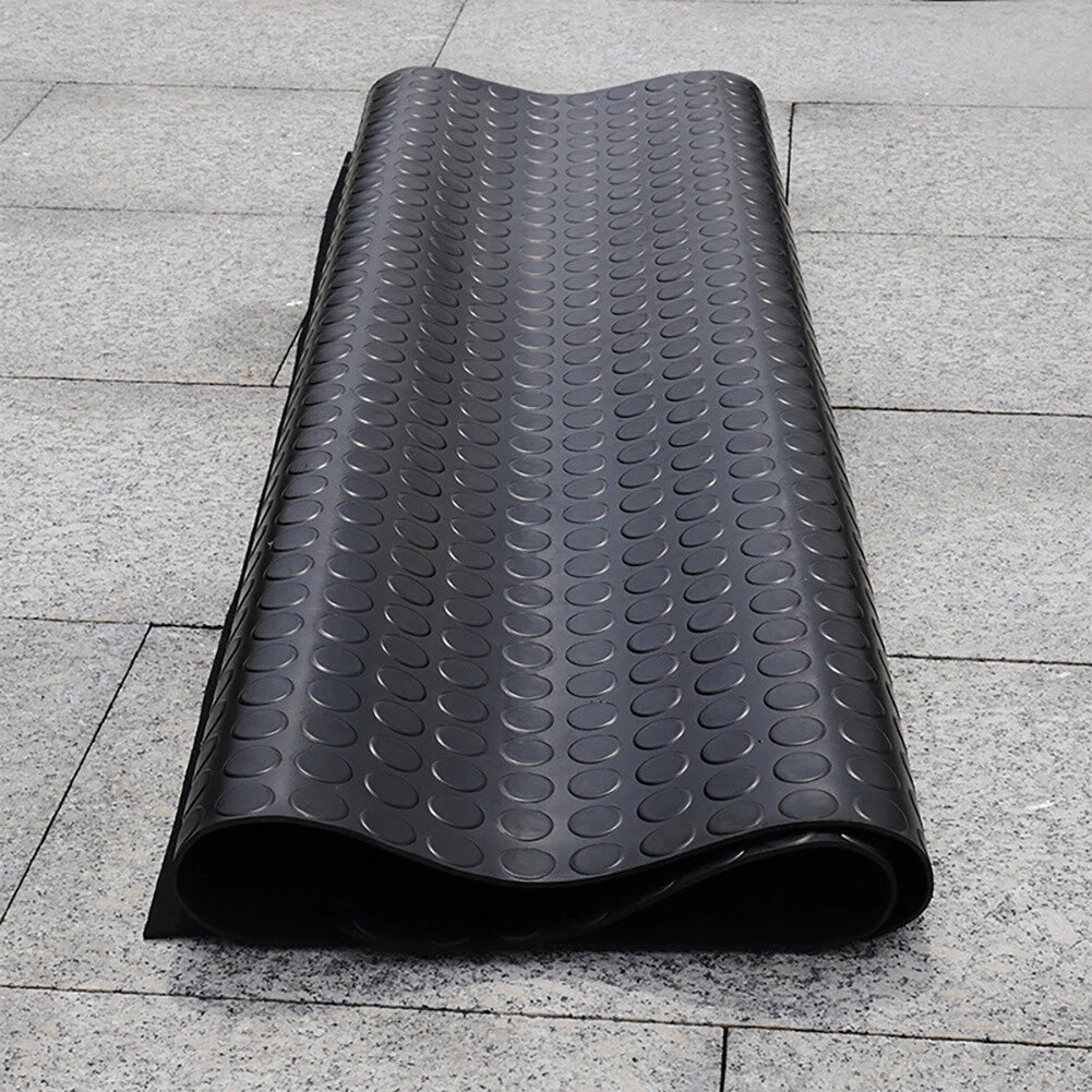 3mm Rubber Flooring Matting Heavy Duty Black Mat Anti Slip Garage Coin Dots Roll