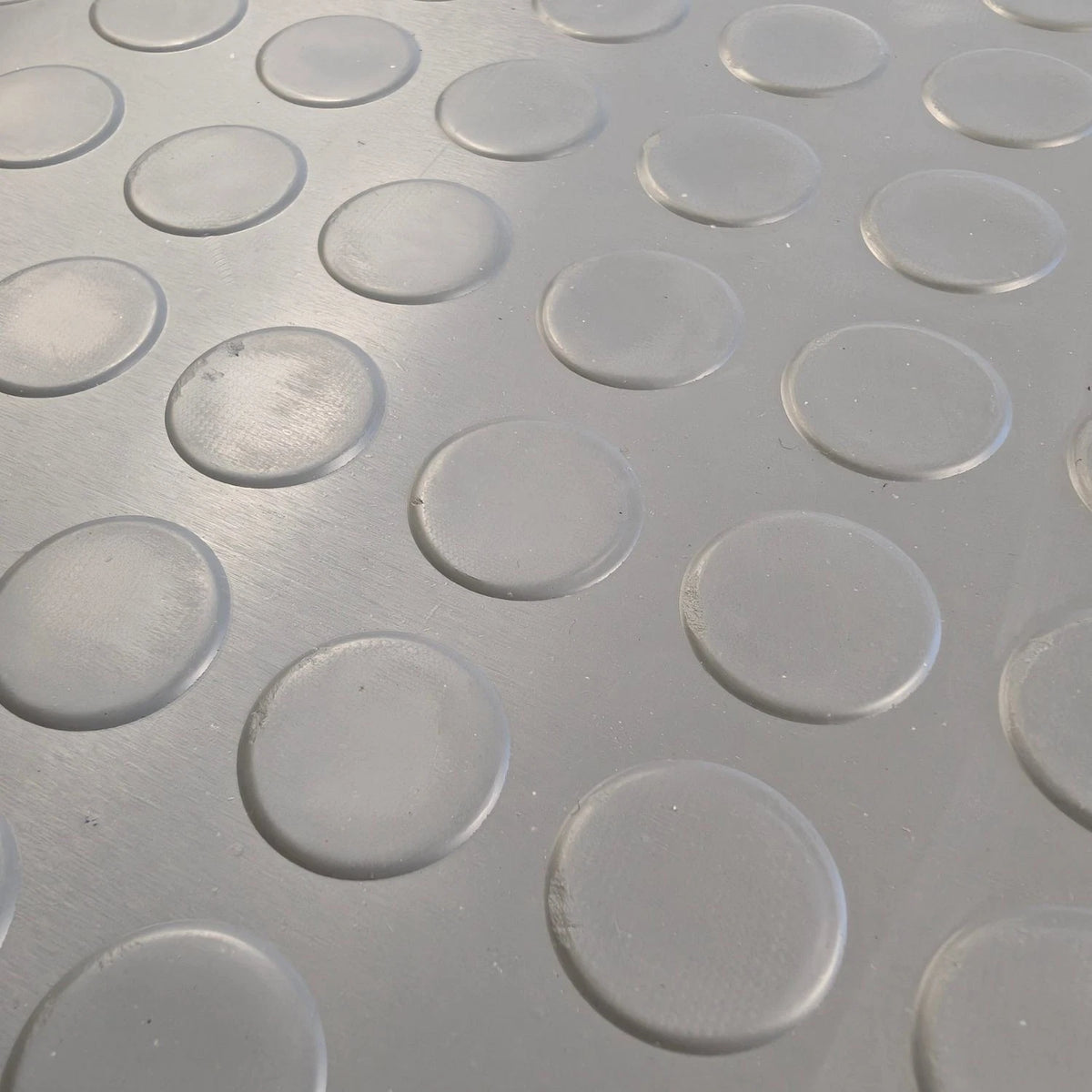 Grey Rubber Flooring Matting Roll - 3mm Thick - Coin Pattern