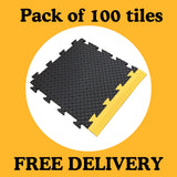 100 garage floor tiles, interlocking, showroom, workshop, 10 year guarantee