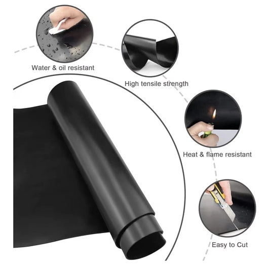 Smooth Rubber Matting Roll, 1m x 2m Heavy-Duty Garage Non Slip Mats 3mm Thick