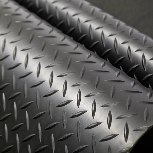 3MM Rubber Flooring Matting Heavy Duty Black Mat Anti Slip Garage Checker Ribbed