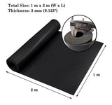 Smooth Rubber Matting Roll, 1m x 2m Heavy-Duty Garage Non Slip Mats 3mm Thick