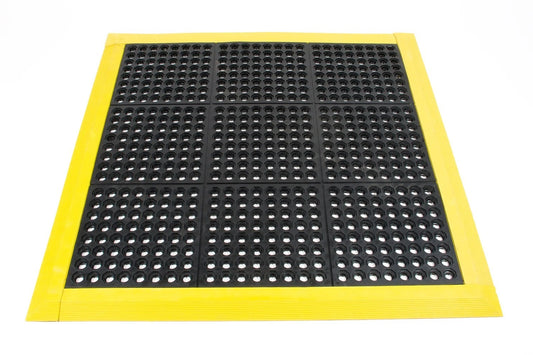 Workshop Rubber 12mm Interlocking Mat 91cm x 91cm Anti-Fatigue Flooring