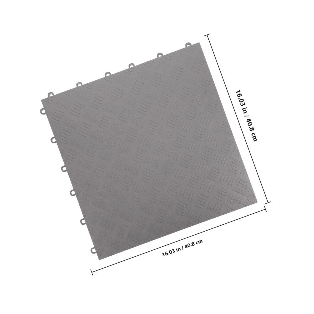 Reusable PP Interlocking Garage Floor Tiles Grey Antislip Mat