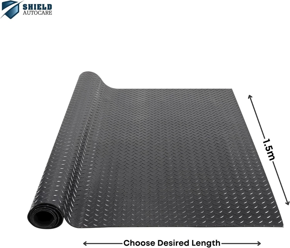 Thick Heavy-Duty Black Rubber Matting Roll 2m x 1.5m - Non-Slip & Waterproof
