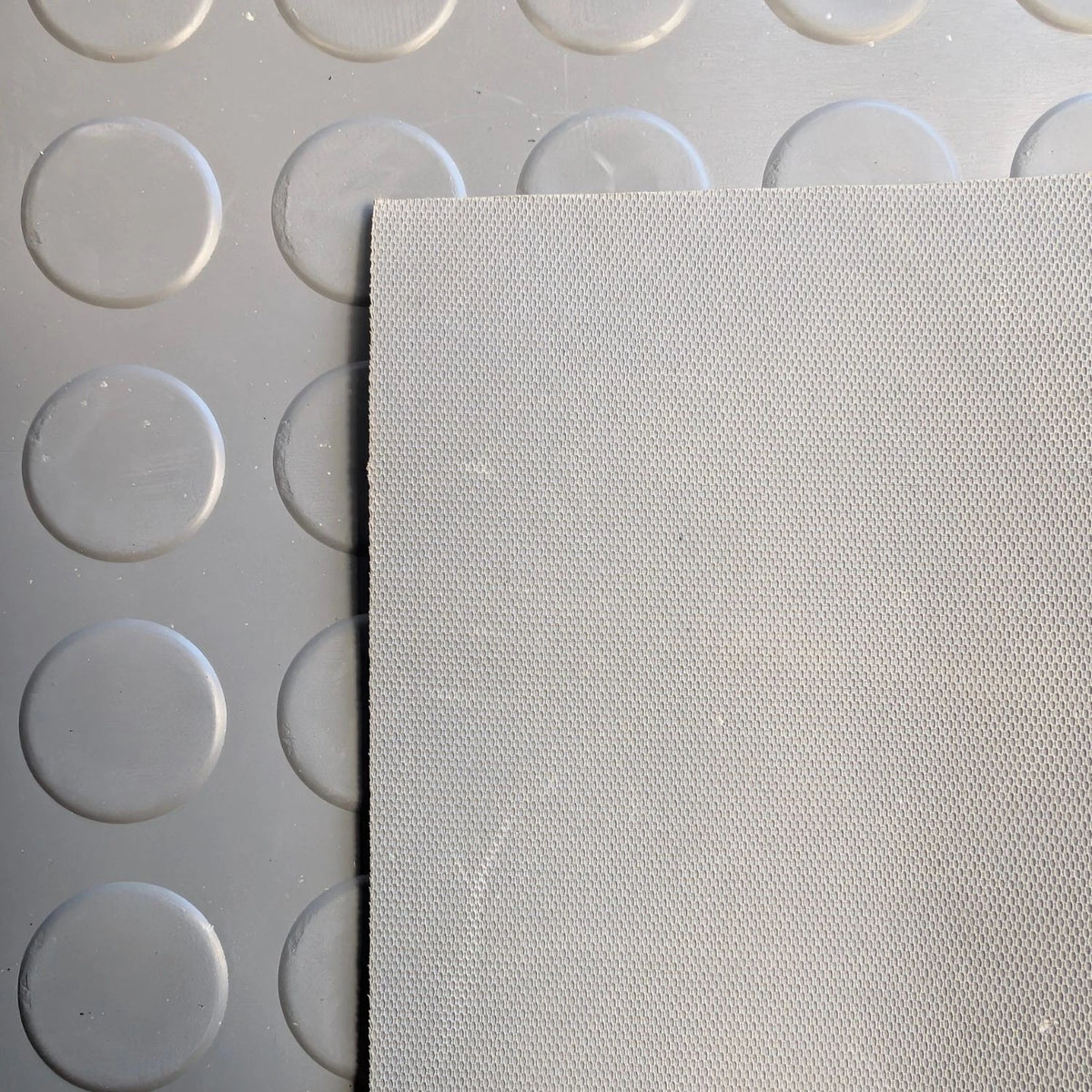 Grey Rubber Flooring Matting Roll - 3mm Thick - Coin Pattern