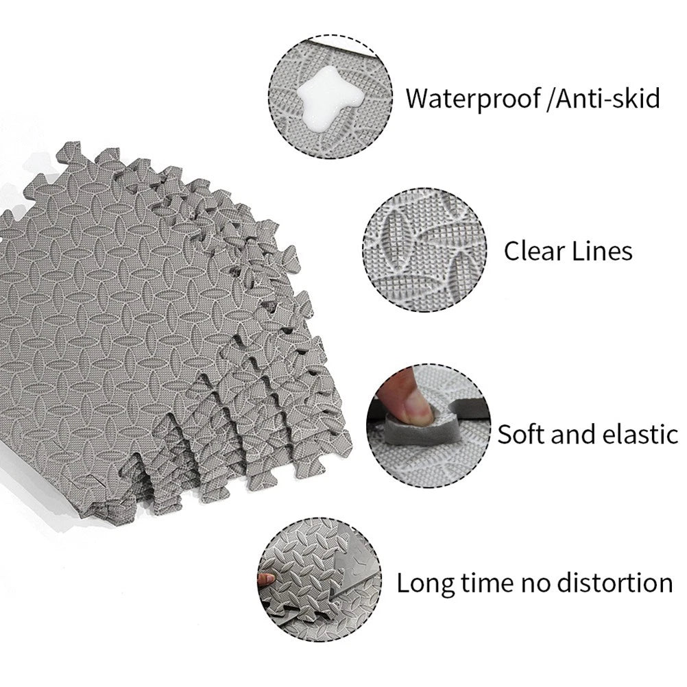 A-12Pcs Flooring Gym Mats And Home Gym Floor Foam Floor Mats Exercise Mat Foam