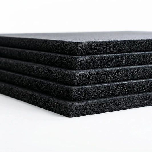 Rubber Gym Floor Mat Tiles Flooring Heavy Duty 15mm Thick Black Weight lifting