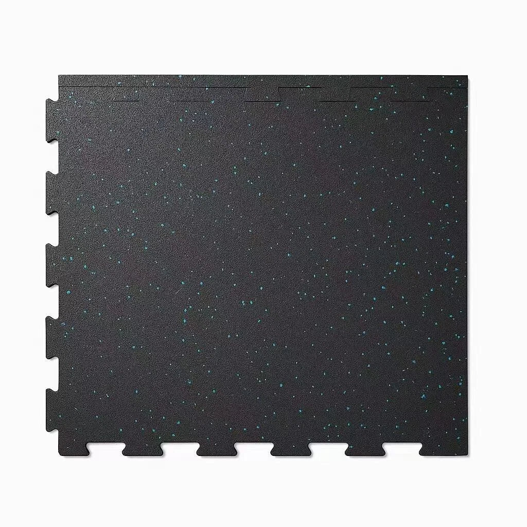100% Rubber Gym Mat Floor Tiles | Heavy Duty 10mm Thick Interlocking Black