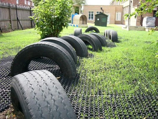 Heavy Duty Rubber Grass Mat Outdoor Safety Flooring Childrens Playground x 3